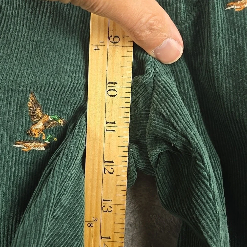 Polo Ralph Lauren Corduroy Pants Mens 35x31 Hunter Green Mallard Ducks Birdwatch